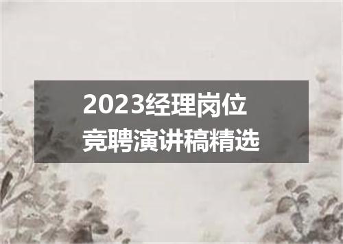 2023经理岗位竞聘演讲稿精选