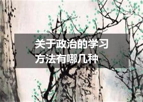 关于政治的学习方法有哪几种