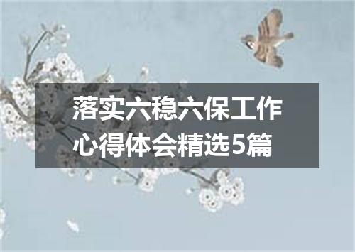 落实六稳六保工作心得体会精选5篇