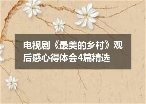 电视剧《最美的乡村》观后感心得体会4篇精选