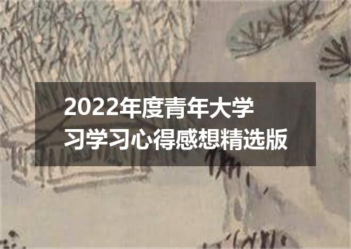 2022年度青年大学习学习心得感想精选版