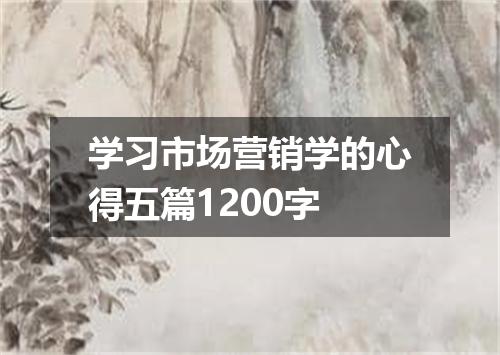 学习市场营销学的心得五篇1200字