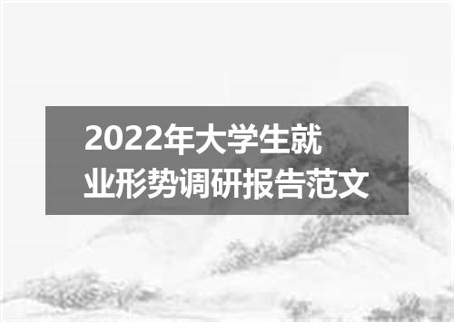 2022年大学生就业形势调研报告范文