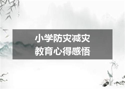 小学防灾减灾教育心得感悟