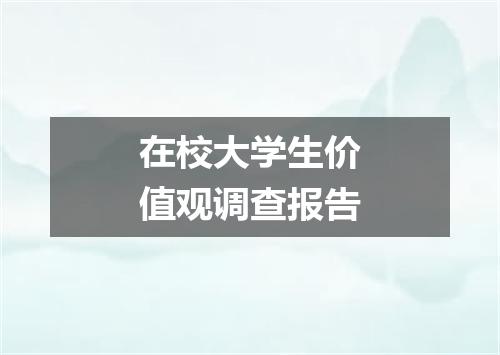 在校大学生价值观调查报告