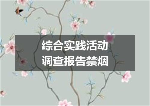 综合实践活动调查报告禁烟