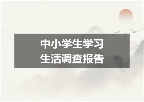 中小学生学习生活调查报告