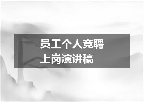 员工个人竞聘上岗演讲稿