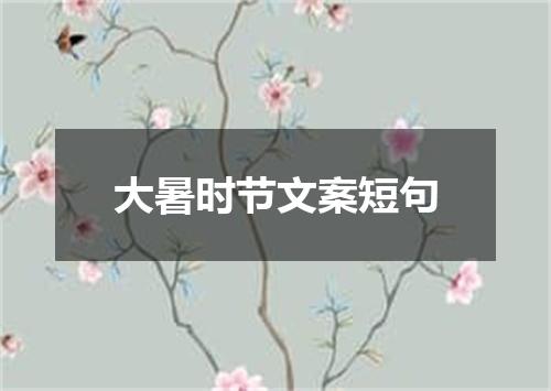 大暑时节文案短句