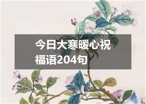 今日大寒暖心祝福语204句