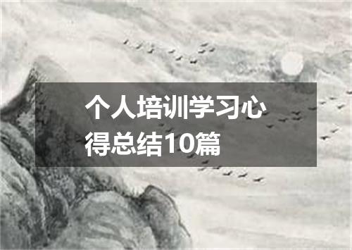 个人培训学习心得总结10篇