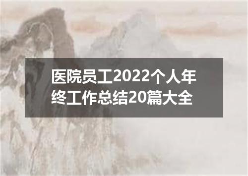医院员工2022个人年终工作总结20篇大全