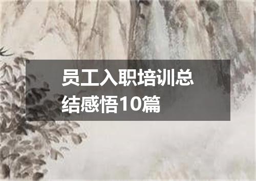 员工入职培训总结感悟10篇