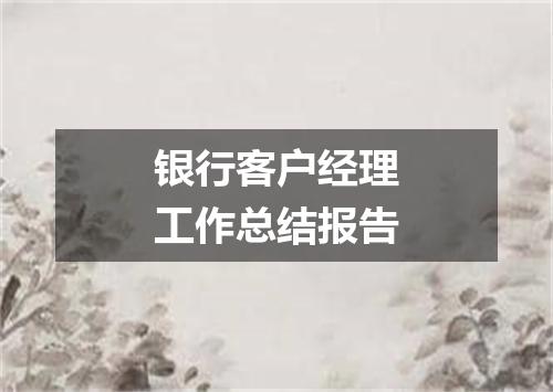 银行客户经理工作总结报告