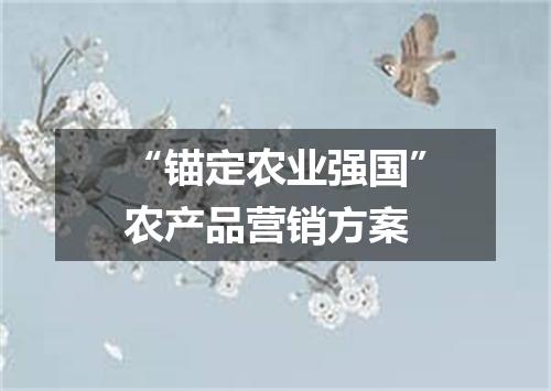 “锚定农业强国”农产品营销方案