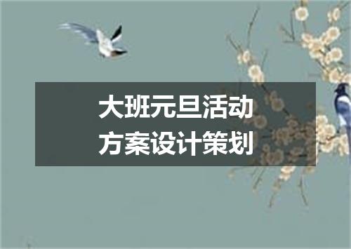 大班元旦活动方案设计策划