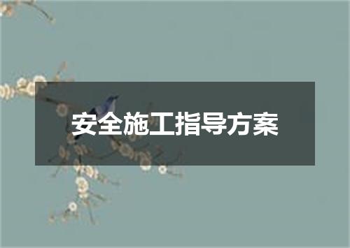 安全施工指导方案
