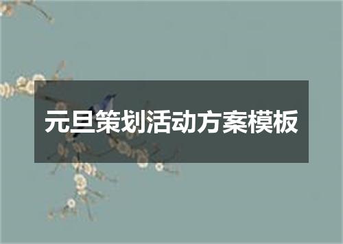 元旦策划活动方案模板