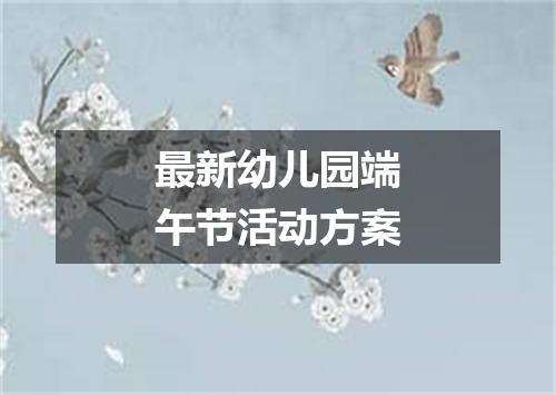 最新幼儿园端午节活动方案