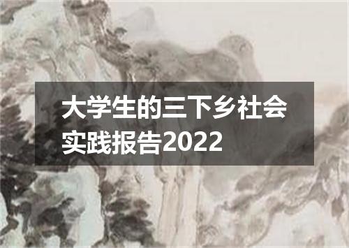 大学生的三下乡社会实践报告2022