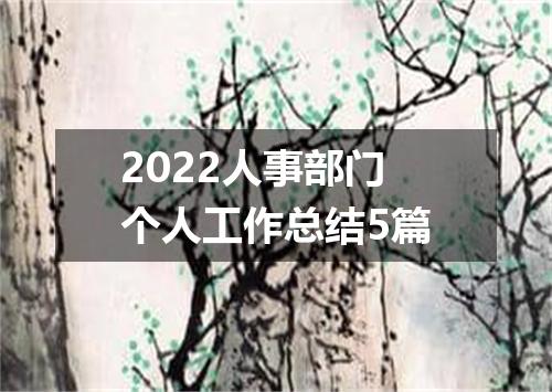 2022人事部门个人工作总结5篇