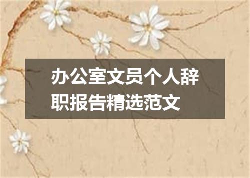 办公室文员个人辞职报告精选范文