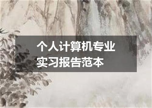 个人计算机专业实习报告范本