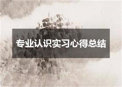 专业认识实习心得总结