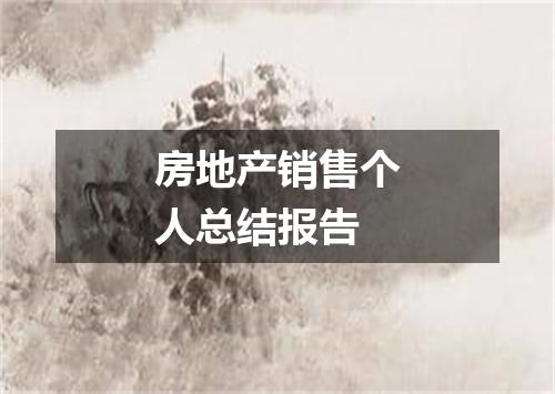 房地产销售个人总结报告