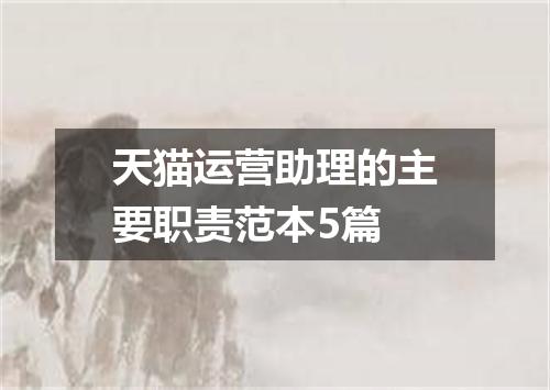 天猫运营助理的主要职责范本5篇