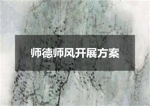 师德师风开展方案