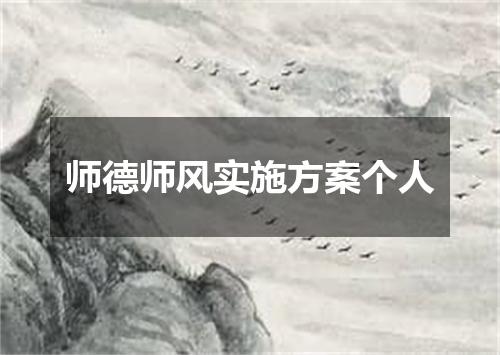 师德师风实施方案个人
