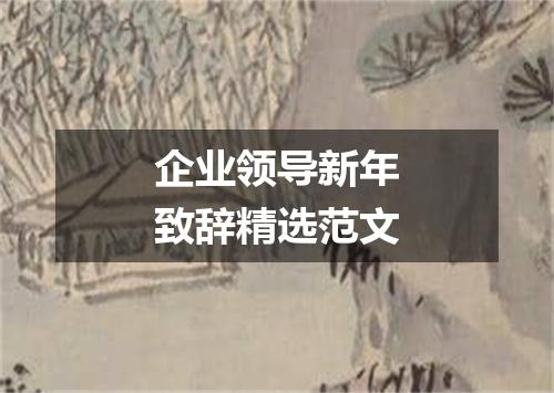 企业领导新年致辞精选范文