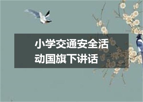 小学交通安全活动国旗下讲话