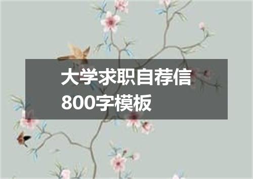 大学求职自荐信800字模板
