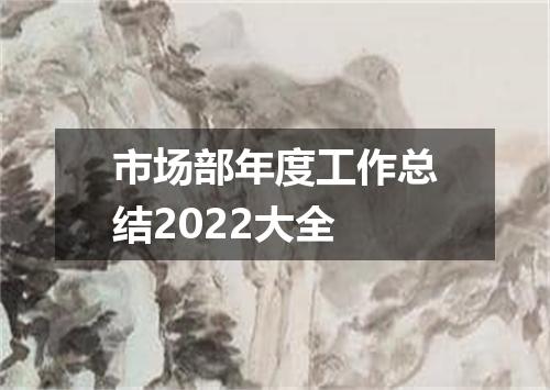 市场部年度工作总结2022大全