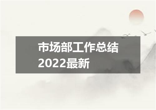 市场部工作总结2022最新