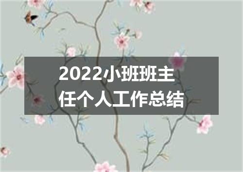 2022小班班主任个人工作总结