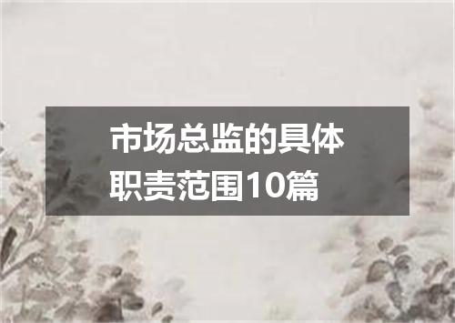 市场总监的具体职责范围10篇