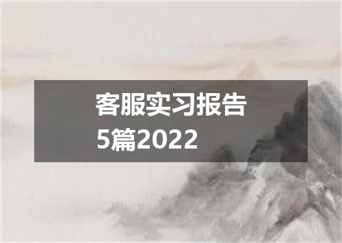 客服实习报告5篇2022