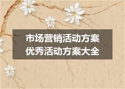 市场营销活动方案优秀活动方案大全