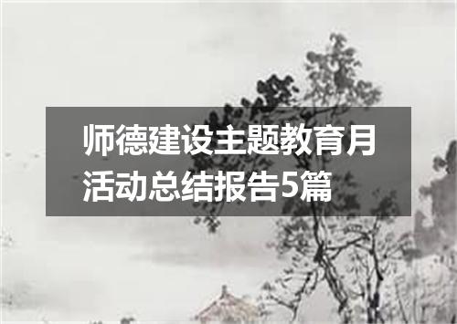 师德建设主题教育月活动总结报告5篇
