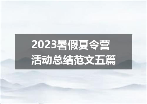 2023暑假夏令营活动总结范文五篇