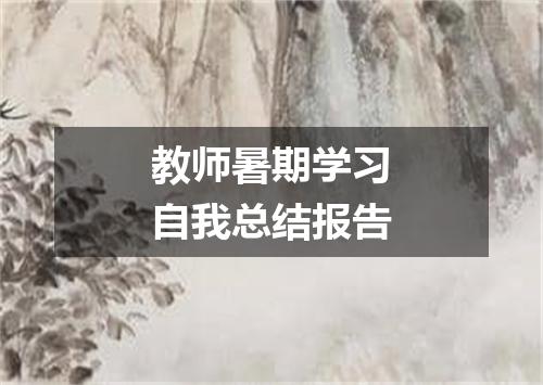 教师暑期学习自我总结报告