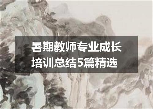 暑期教师专业成长培训总结5篇精选