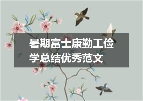 暑期富士康勤工俭学总结优秀范文