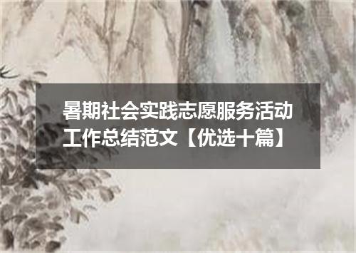 暑期社会实践志愿服务活动工作总结范文【优选十篇】
