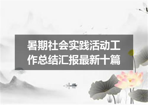 暑期社会实践活动工作总结汇报最新十篇