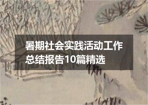 暑期社会实践活动工作总结报告10篇精选