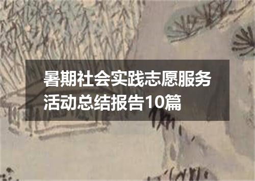 暑期社会实践志愿服务活动总结报告10篇